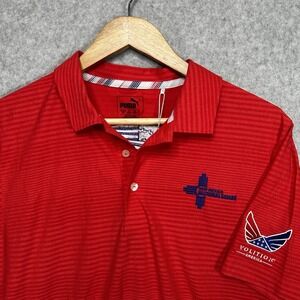 Puma Volition America Polo Shirt Mens Small‎ Red Golf New Mexico National Guard